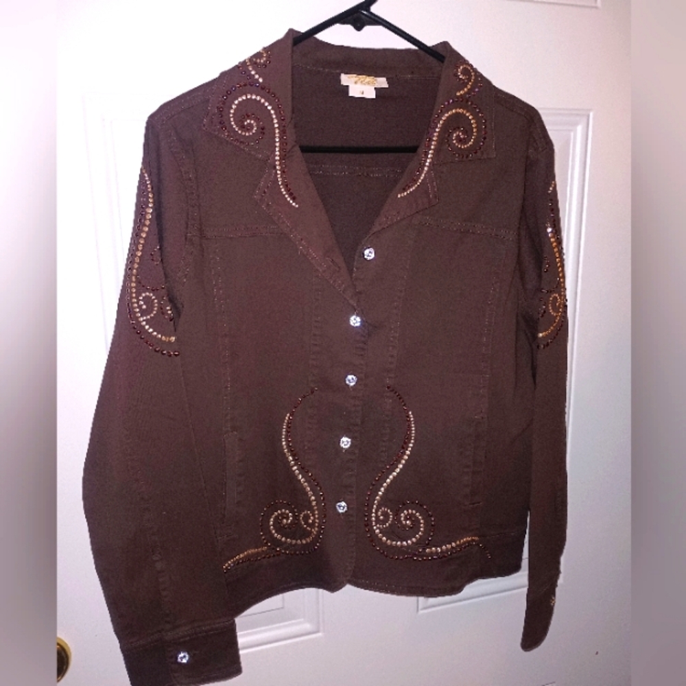 Women's brown jacket made by Tia size medium